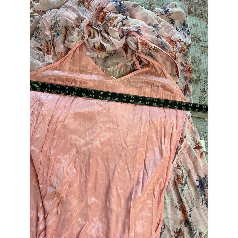 Sundance Alexandria Catalog Pink Floral Chiffon Midi Dress Size L NWT Spring - Picture 5 of 7